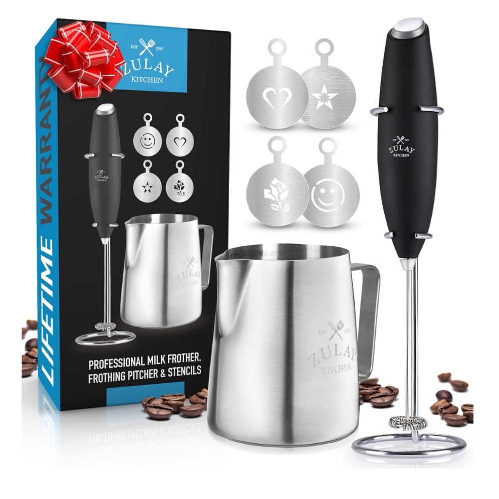 NEW Zulay Kitchen Premium Milk Frother Complete Set